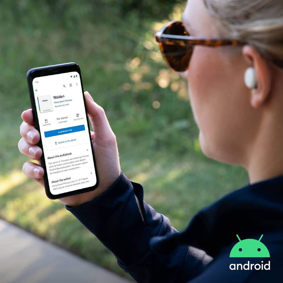Androidのインスタグラム：「Auto-narrated audiobooks are giving a voice to more books 📚 than ever before, giving listeners a whole new library to discover. Available to download on Google Play Books.   Available in the US and GB.」