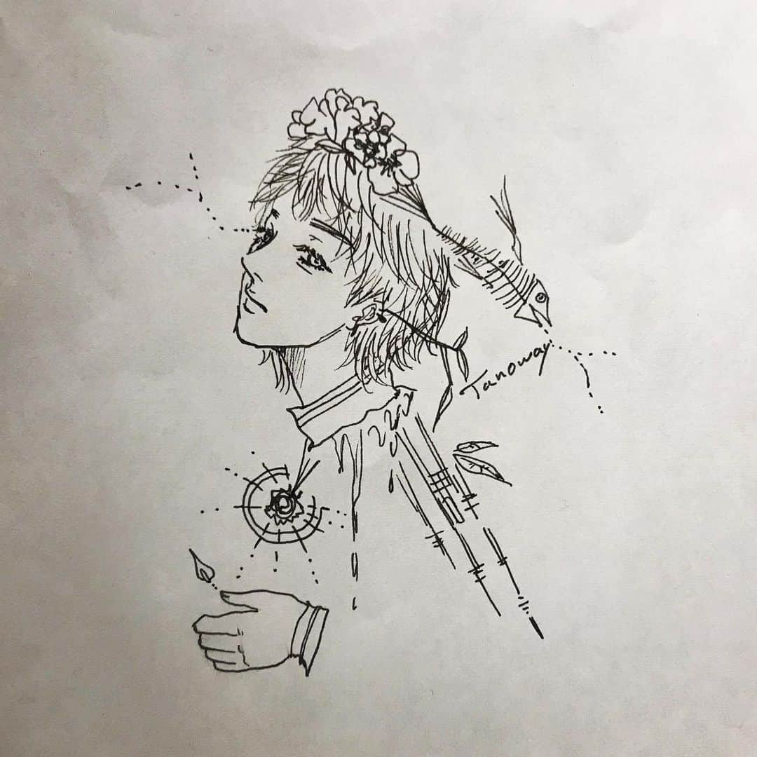 田上真里奈のインスタグラム：「#drawing」