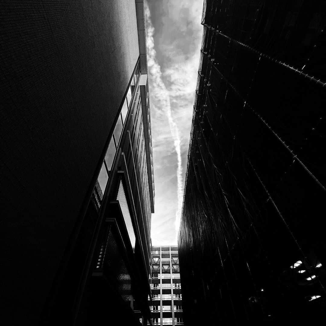 naotakeのインスタグラム：「青空 - A blue sky / iPhone 12 Pro Max & Snapseed, 20201219 . . ご無沙汰の友人とコロナ対策しながら会食。MotoGPの話で盛り上がる。 . . #spicollective #royalsnappingartists #infamous_family #rsa_main #infinity_photo_cult #2_fineart #jp_gallery_member #jp_gallery_bnw #trb_bnw #wp_bnw  #bnw_life #bnwlife_member #bnw_life_shots #bnw_captures #world_bnw #top_bnw #team_jp_ #team_jp_モノクロ #ig_energy_bw #ig_nihon #streetphotographybnw #igersjp #blackandwhite #bnw #bnwphoto #monochrome #bw #bnwphotography #ShotOniPhone #shotoniphone12promax」