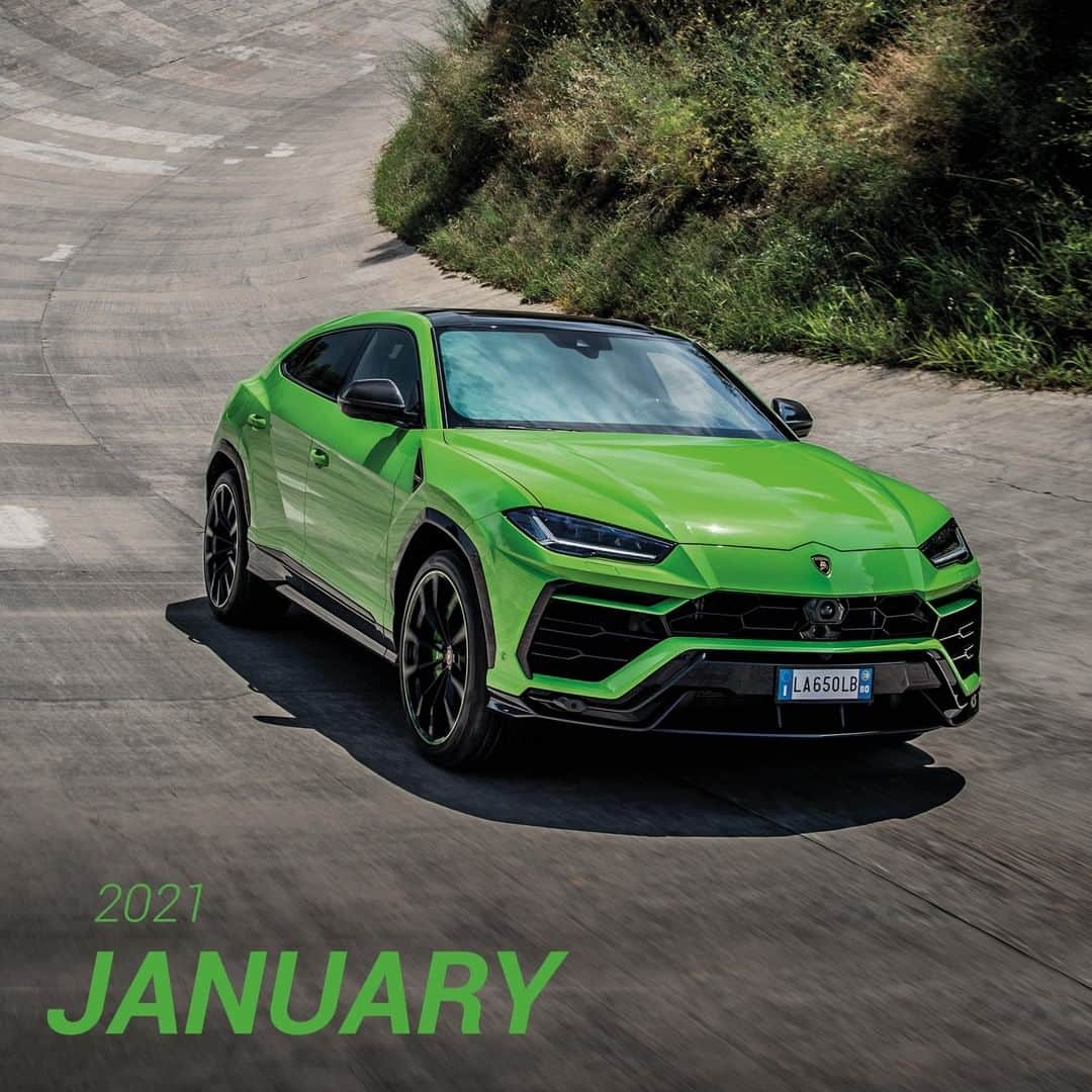 ランボルギーニのインスタグラム：「Start the new year with style. Our 2021 calendar is the best way to do so. Check it out now.  #Lamborghini #LamborghiniCalendar #2021」