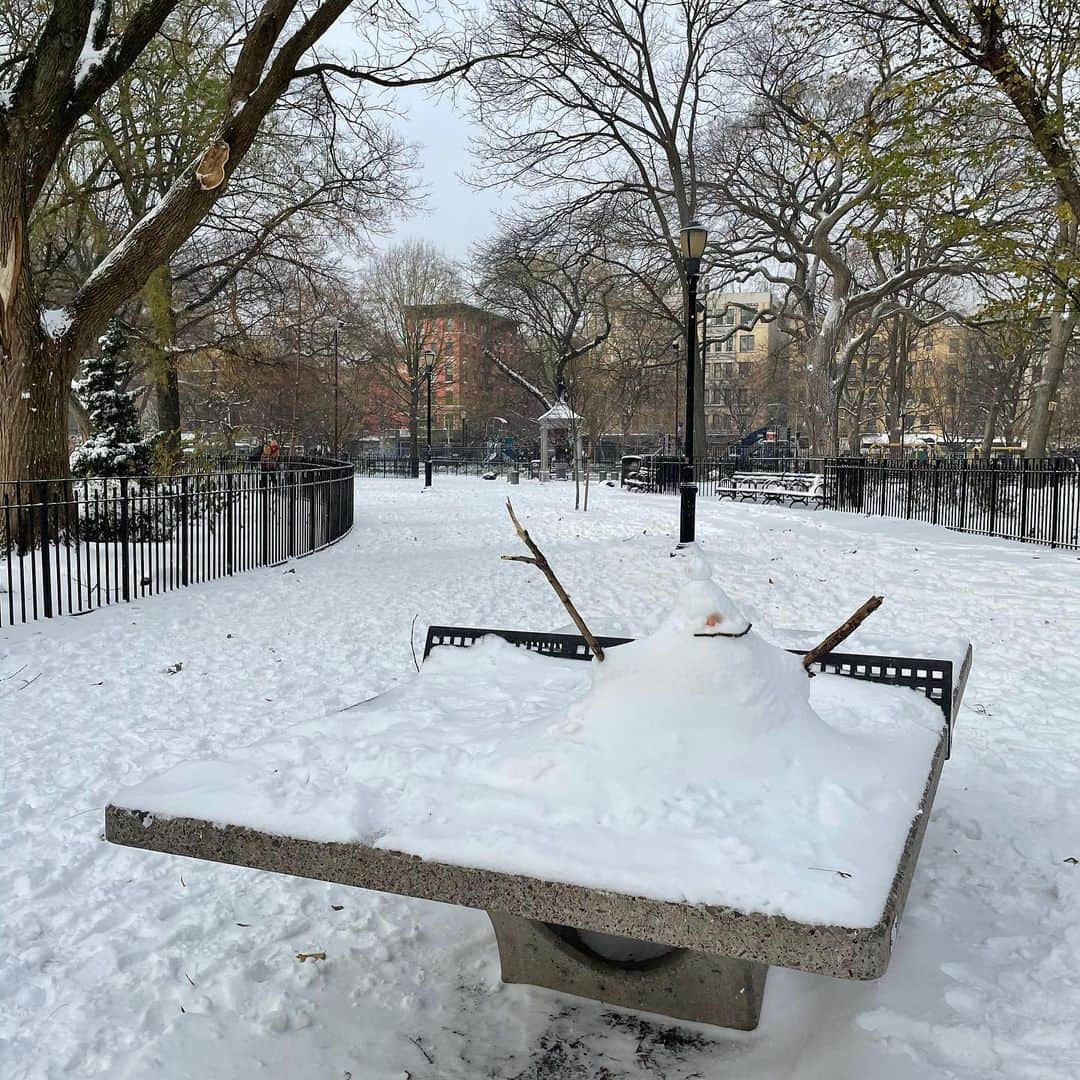 オランピアルタンのインスタグラム：「A few guys I met in the park yesterday... 🤍⛄️⛄️⛄️🤍 #snow」