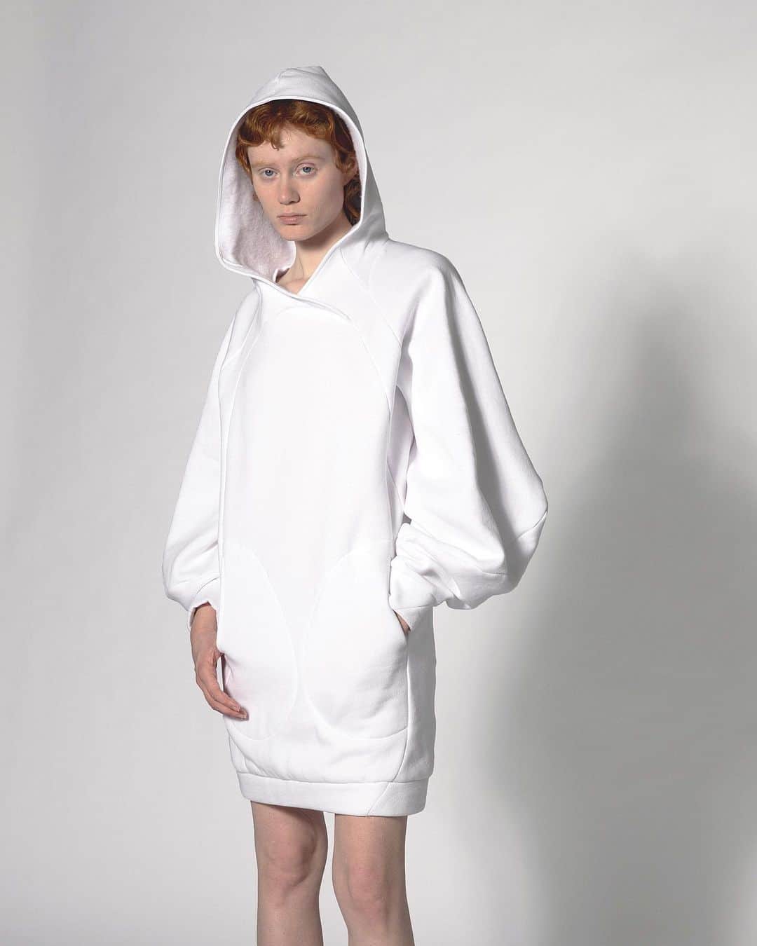スリーアズフォーのインスタグラム：「Featuring @baileystorms in Photon hoodie dress now available for pre order on our web shop! Photographer @qqhuangg #hoodie #hoodiedress」