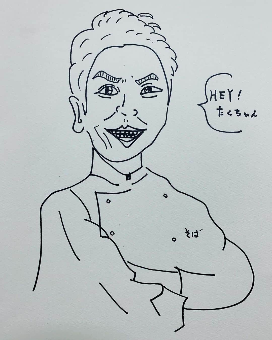 アモーレ橋本さんのインスタグラム写真 - (アモーレ橋本Instagram)「#HEYたくちゃん 師匠 #イラスト #鬼そば藤谷」12月19日 2時39分 - bravo_hashimoto