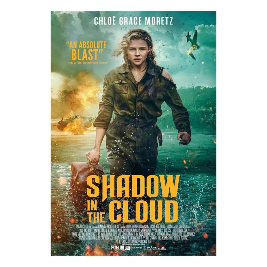 クロエ・グレース・モレッツのインスタグラム：「So excited to debut the poster for #ShadowInTheCloud! Pre-order it on @appletv today, and watch it safely at home on demand #january1」