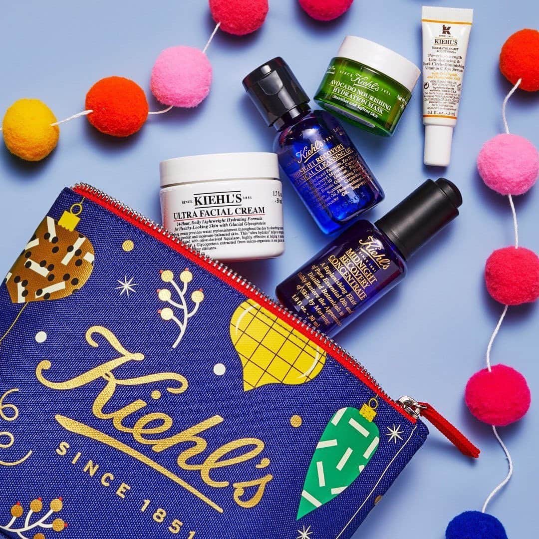 のインスタグラム：「From our friends at @kiehls: Introducing our Midnight Miracles gift set! 🎁 Looking to replenish, restore, and nourish your complexion? Shop our limited edition set and discover: ✨ Midnight Recovery Botanical Cleansing Oil to remove dirt, oil, and even makeup 🌙 Midnight Recovery Concentrate to replenish and restore skin while you sleep 🥑 Avocado Nourishing Hydration Mask to soften and hydrate skin 💥 Powerful-Strength Line-Reducing & Dark Circle-Diminishing Vitamin C Eye Serum to reduce the look of both brown and blue dark spots 💧 Ultra Facial Cream to keep skin hydrated and moisturized for 24 hours 💫 Tap to shop NOW!  Available at Sephora.  Kiehl's Since 1851 Midnight Miracles」