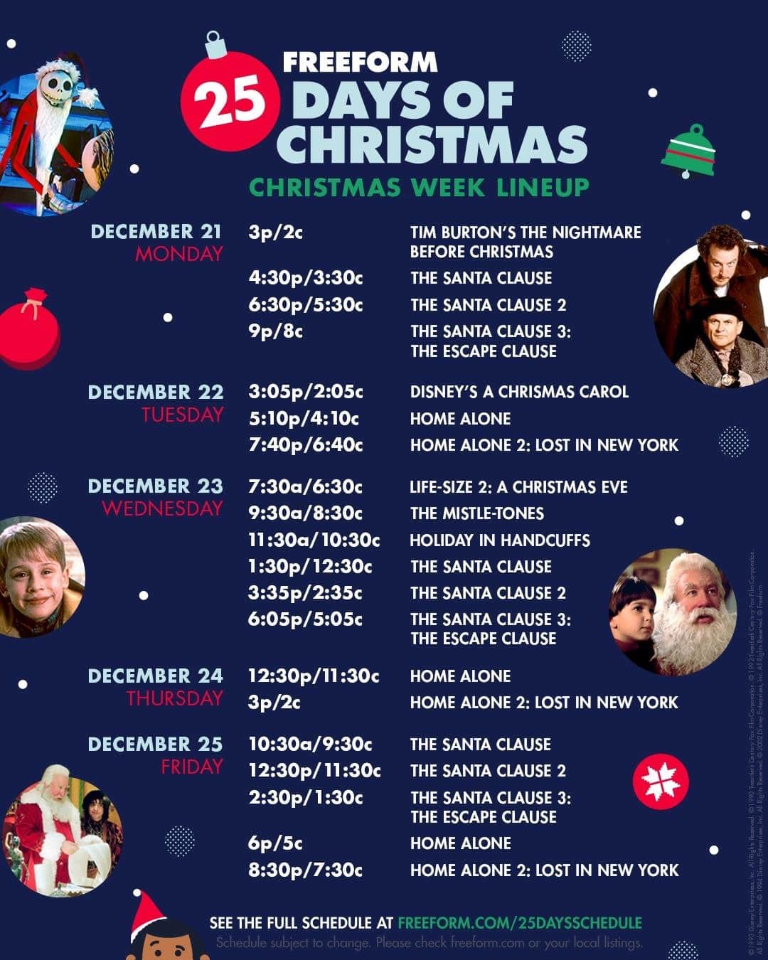 アメリカン・ブロードキャスティング・カンパニーのインスタグラム：「Christmas is practically here! Get in the spirit and watch your favorite movies during @freeform’s #25DaysOfChristmas.」