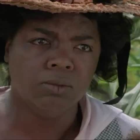 オプラ・ウィンフリーのインスタグラム：「35 years ago today, #TheColorPurple premiered. I’ve never wanted anything in my life more than I wanted to be in that movie. When I read the book the first time, I bought copies to hand them out to people. I told everyone I wanted to be in the movie. It was that deep. And one faithful morning, @quincyjones saw me on AM Chicago, said I should audition, and the rest is movie history! So here’s to the powerful messages I still carry from that movie. And for all the moviegoers who still recite this scene to me until this day! 💜💜💜  The Color Purple is available at participating digital retailers.」