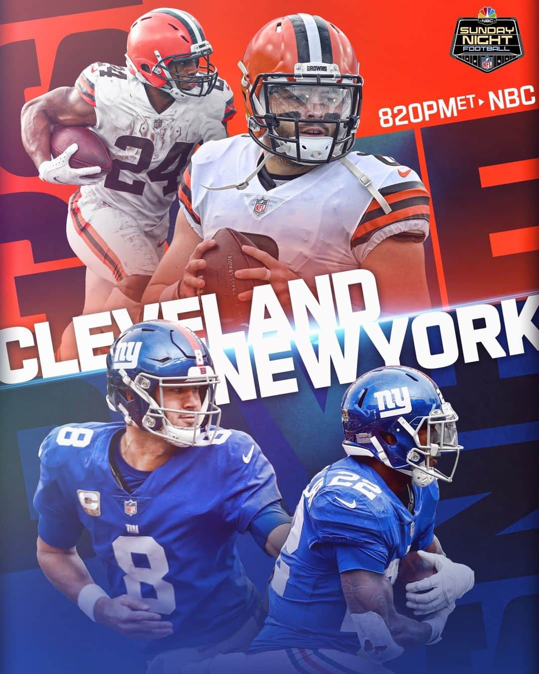 NFLさんのインスタグラム写真 - (NFLInstagram)「Two teams in the playoff hunt. We've got @clevelandbrowns vs @nygiants on SNF!  📺: #CLEvsNYG -- Sunday 8:20pm ET on NBC 📱: NFL app // Yahoo Sports app」12月19日 11時00分 - nfl