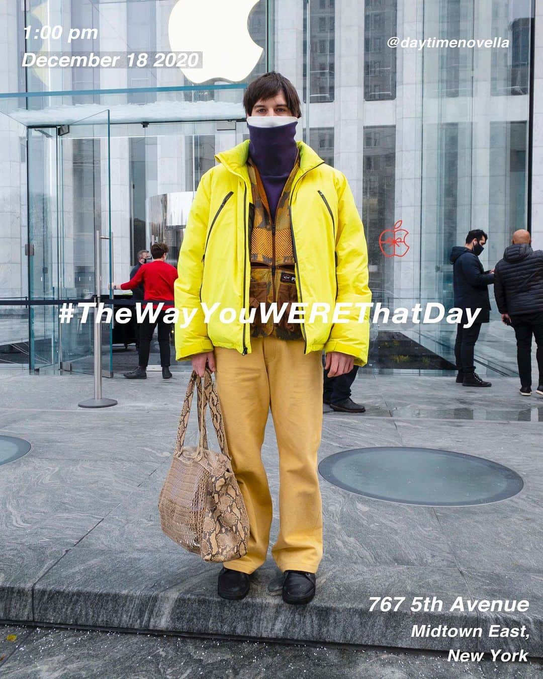筒井心一さんのインスタグラム写真 - (筒井心一Instagram)「@daytimenovella on 767 #5thAvenue at 1:00 pm, December 18 2020, #NewYork ﻿ #OutfitOfTheDay = #TheWayYouWEREThatDay  #TWYWTD #ShinichiTsutsui」12月19日 12時47分 - thewayyouwerethatday