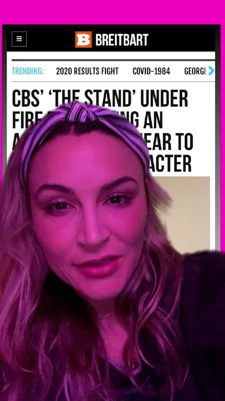 サミーア・アームストロングのインスタグラム：「PC-BS🥴  How far will this go?   It’s called ACTING, because you pretend to be something you AREN’T  I’ve seen people get in trouble for “not really being a lesbian and playing one”.  Or, “not really being transgender”   Why are people getting in trouble for anything? The beauty and craft of acting is bringing life into a character that might actually be so far from who the actor is. It’s magic. It isn’t reality TV or a documentary.   It’s wonderful that there is so much more inclusivity in the acting world. It’s far overdue. But limiting any creative process because it doesn’t fit the PC narrative makes it no longer about art. It makes it an assignment.   Helen Keller, the Miracle  Worker was the first big project I was ever in. The show stuck with me my whole life. I was 11 years old or so.   We learn and grow from taking leaps to be something new, and stretching our artist muscles. It is because of new experiences, that we learn and grow from one another.   This is getting out of hand.   It’s time to stop the fascist PC culture and let the world live again.」