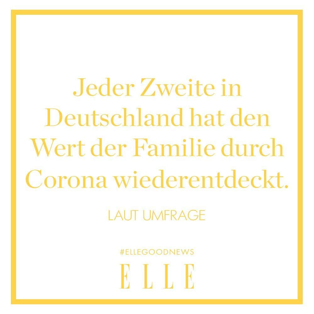 ELLE Germanyさんのインスタグラム写真 - (ELLE GermanyInstagram)「In einer Umfrage der „Stiftung für Zukunftsfragen“ ist herausgekommen, dass 50 Prozent der Deutschen ihre Familie seit der Corona-Pandemie wieder mehr zu schätzen wissen. Kontaktbeschränkungen und die Auswirkungen des Locksdowns haben dafür gesorgt, dass sich viele mehr Nähe zu ihrer Familie wünschen und sich erst durch Corona wieder verbundener fühlen. ❤️ #ellegoodnews #familygoals #familienzeit」11月25日 21時04分 - ellegermany