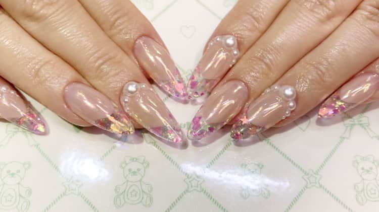mamijinguのインスタグラム：「バーチャルフレンチスカルプ💐  #jillandlovers #nail #nailart #paragel #gelneil#gel #ネイル #ネイルアート #me #look #love #かわいい」