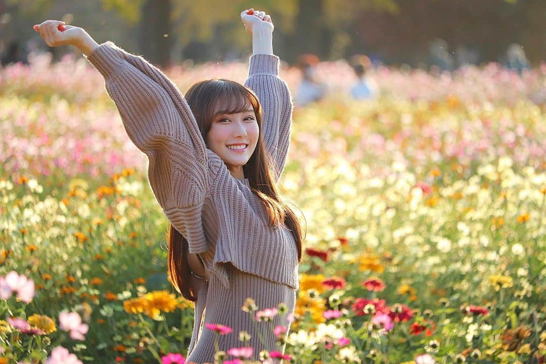 矢倉楓子さんのインスタグラム写真 - (矢倉楓子Instagram)「お花畑〜💐💐💐﻿ ﻿ ここまた行きたいなぁ🐾﻿ ﻿ ﻿ ﻿ #flowers #お花畑 #自然が好き #昭和記念公園 #インスタ映え #紅葉」11月25日 19時27分 - fufu_ice