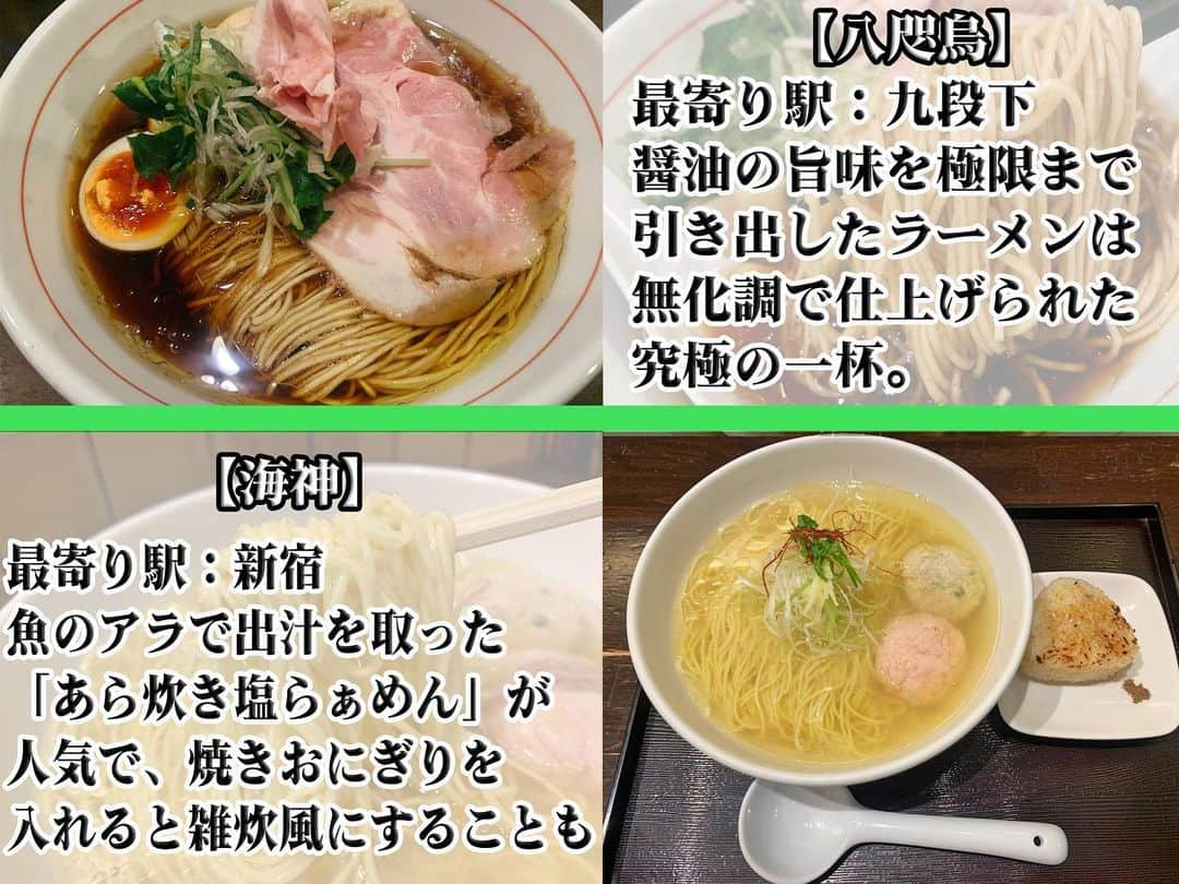 唯一無二の絶品グルメさんのインスタグラム写真 - (唯一無二の絶品グルメInstagram)「東京の絶品ラーメンをまとめました！！ つけ麺も入っています！  東京に進出した「新潟5大ラーメン」や、海老の香りが充満するつけ麺、究極の鶏系スープがたまらない一杯などラーメン好きを唸らせる一杯を厳選しています！  ラーメン巡りの参考にぜひ！！  #ラーメン大好き #つけ麺 #東京グルメ #東京ランチ #新宿グルメ #新宿ランチ #秋葉原グルメ #秋葉原ランチ」11月25日 20時09分 - muni_gurume_japan