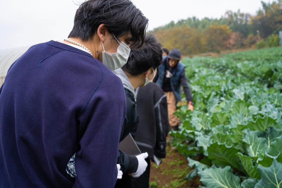 北原 一樹さんのインスタグラム写真 - (北原 一樹Instagram)「. @wearethefarm_ebisu  @wearethefarm_azabu  の、取引先の千葉にある佐倉市で 農場体験してきました！🥬  なんでも採れたては旨いとはこのこと… その場で葉っぱをちぎって食べると驚くほど新鮮で、苦味もえぐみもなく、野菜嫌いな人でも絶対好きになるだろなと確信持ちました◎ そのくらいほんとに採れたても美味しいし、育てた方の愛情がすごく伝わりほんとに美味しかった😭✨  そんな野菜を使ったイベントを出来ることが楽しみで早くみんなに食べてほしい！！！って心から思う🥺  素敵な体験をありがとうございました！ ただ大雨が途中から降りはじめちょー極寒でした、、、笑  それも良い思い出です◎笑  イベントの予約確定日が30日になるのでご予約されてる方たちはDMで またやりとりさせてください！ キャンセルはキャンセル料が発生しますので、30日までにご検討のほうよろしくお願いします！☺️  #wearethefarmazabu #wearethefarmebisu  #野菜専門店#畑#農場#ケール」11月25日 20時10分 - kchanmink_