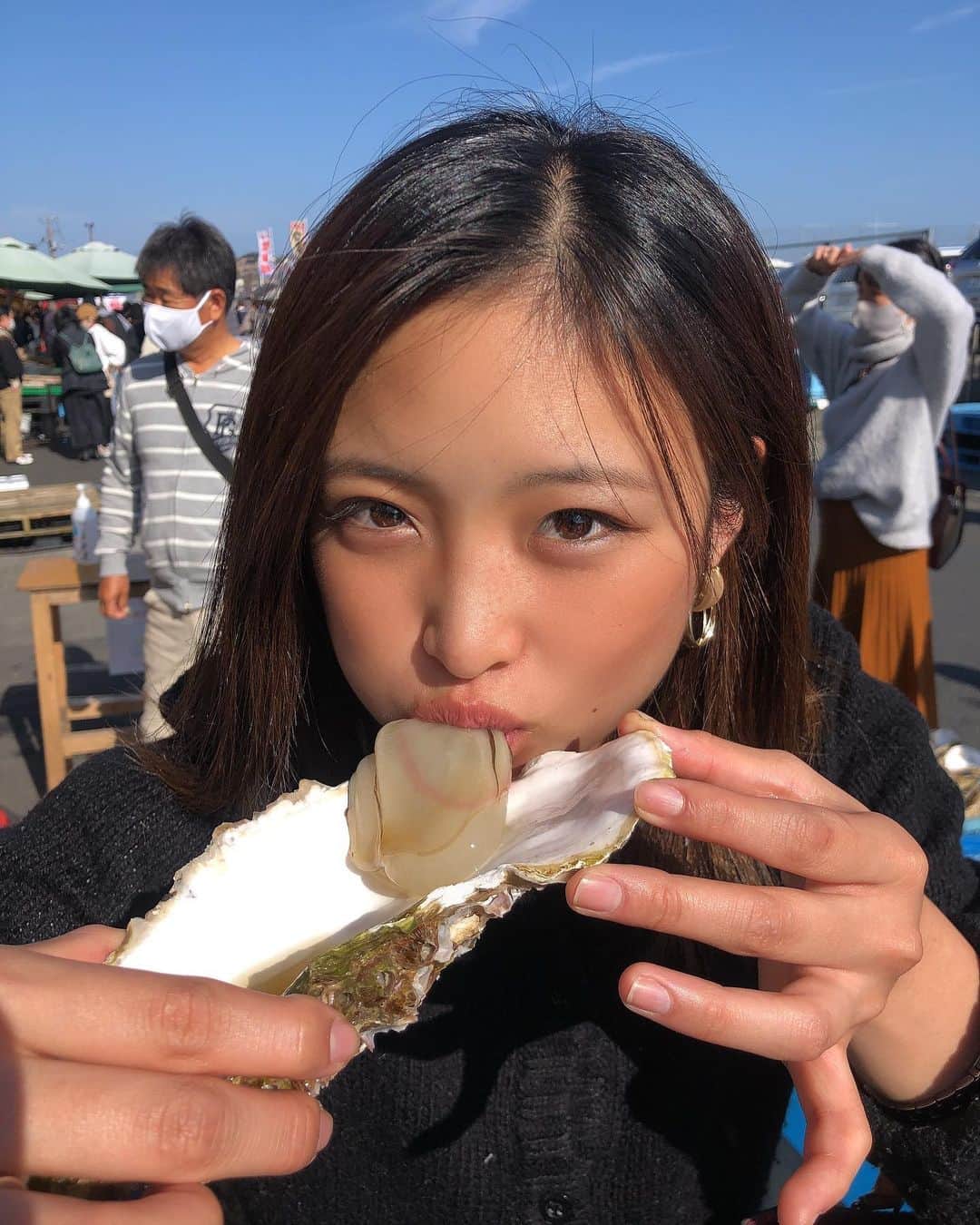 石井美音奈のインスタグラム：「私のインスタご飯だらけでわ🤲🏻 生牡蠣うっま🥺  #生牡蠣 #茨城観光 #茨城県」