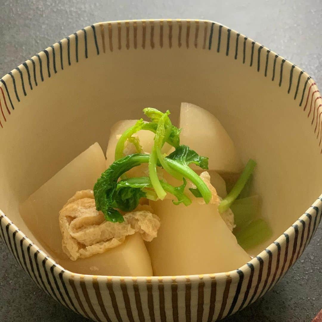 橋本志穂さんのインスタグラム写真 - (橋本志穂Instagram)「#おいしい白だし 使ってカブを煮た。 夕べの鍋のつみれの残りも 一緒に盛り付け。  #日本自然発酵 さんの 白だしは本当に美味しく、 料亭風の味に仕上がるので 京味の西さんから 譲り受けた　 大切な和食器に盛り付けてみた」11月25日 20時19分 - shihohashimoto3