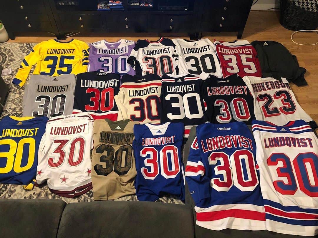 NHLさんのインスタグラム写真 - (NHLInstagram)「This Henrik Lundqvist (@hlundqvist35) jersey collection is incredible!   (📷 @DarkWaterbeach)」11月26日 6時13分 - nhl