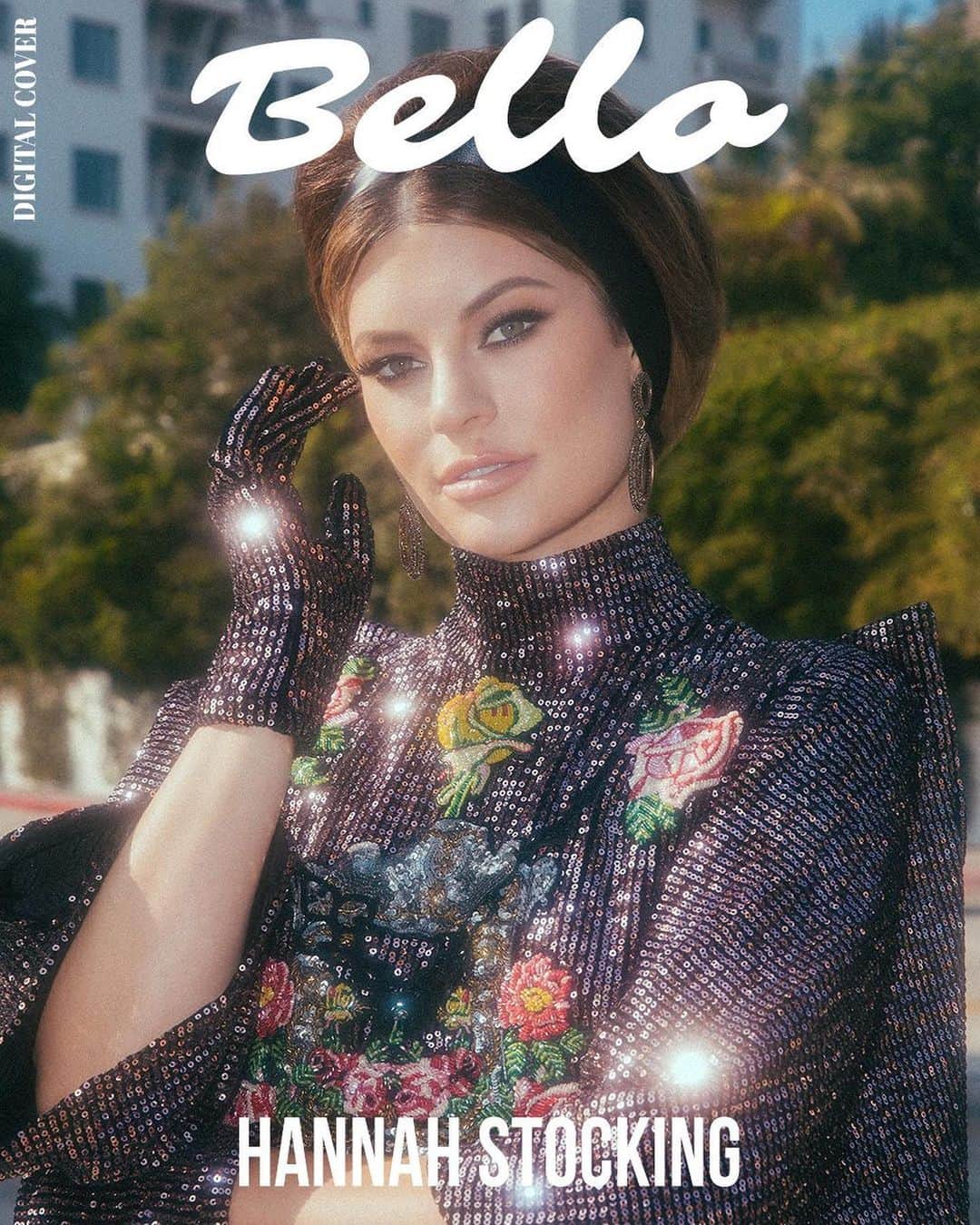 Hannah Stockingのインスタグラム：「WOWIE! Thank you @bellomag for this INCREDIBLE cover 🥰🌷 this is a dream come true! ✨🌸 photography: @dylanperlot creative direction: @alekandsteph styling: @stylelvr hair: @hairbyruslan hair assistant: @reaganlinkartistry makeup: @sarahnelsonmakeup interview by: @alexbonnetwrites Hannah assistant: @_shmian」