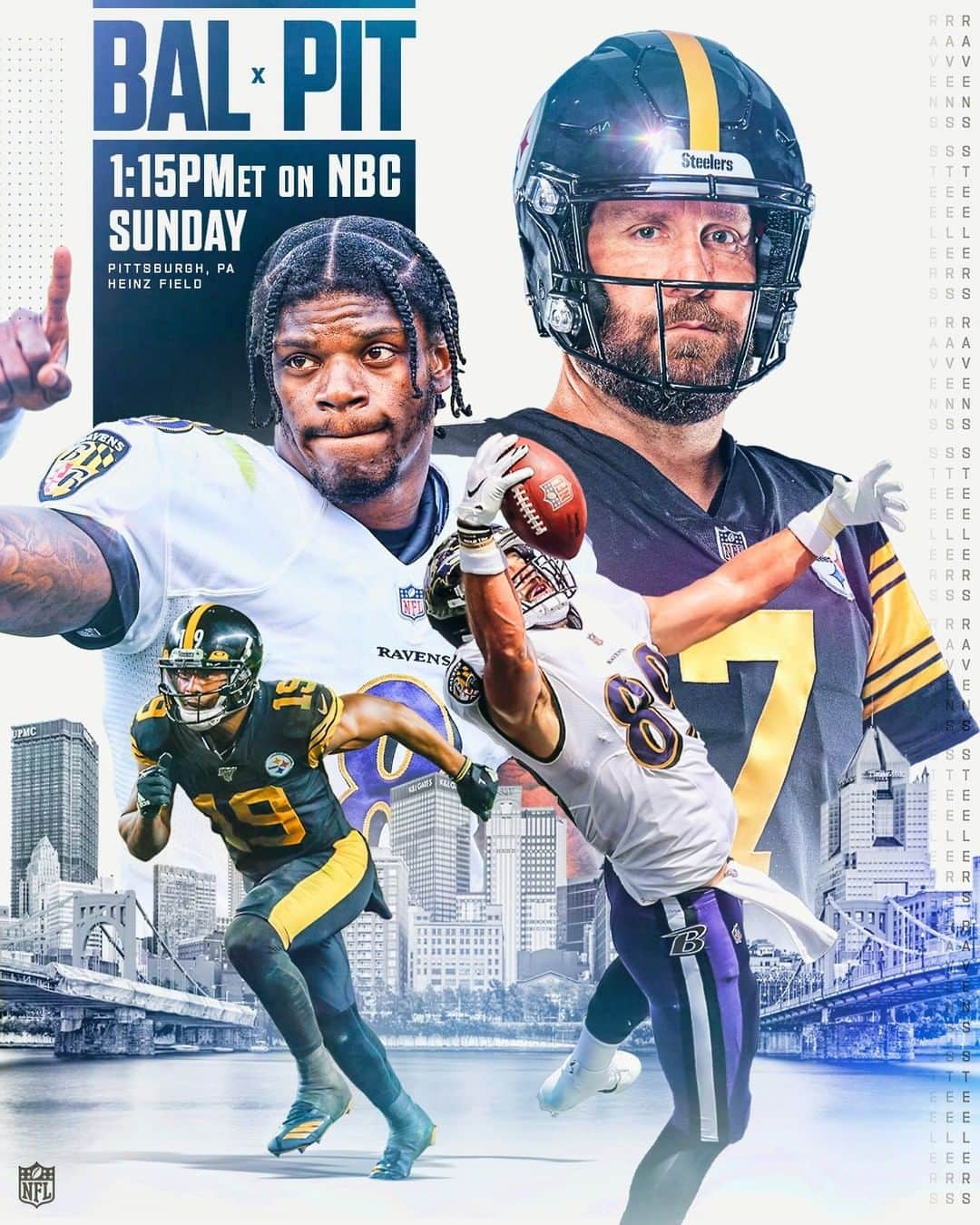NFLさんのインスタグラム写真 - (NFLInstagram)「@ravens vs. @steelers has been moved to Sunday and will be broadcast nationally at 1:15 p.m. ET on NBC.」11月26日 6時24分 - nfl