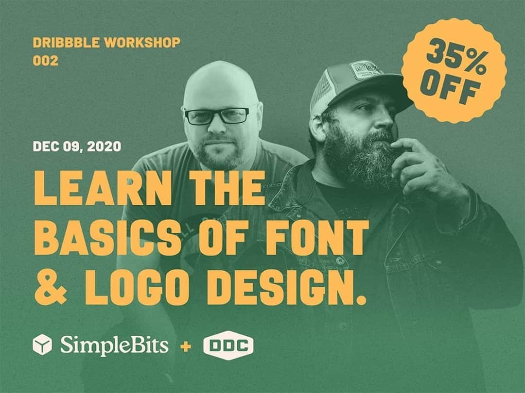 Dribbbleさんのインスタグラム写真 - (DribbbleInstagram)「Designers! Our upcoming Dribbble Workshops are selling out quick! ⠀ ⠀ Get excited to learn the basics of font and logo design from two design legends. That's right—the one and only Dan Cederholm (@simplebits) and Aaron James @Draplin are hosting our next interactive design workshops on December 9! ⠀ ⠀ And check this workshop deal—save 35% by using code "design35" at checkout thru November 30! Tap the link in our bio for the full event details and to reserve your spot today. ⠀ ⠀ #dribbble #design #logodesign #logo #fonts #typography #graphicdesigner #designers #designer」11月26日 6時57分 - dribbble