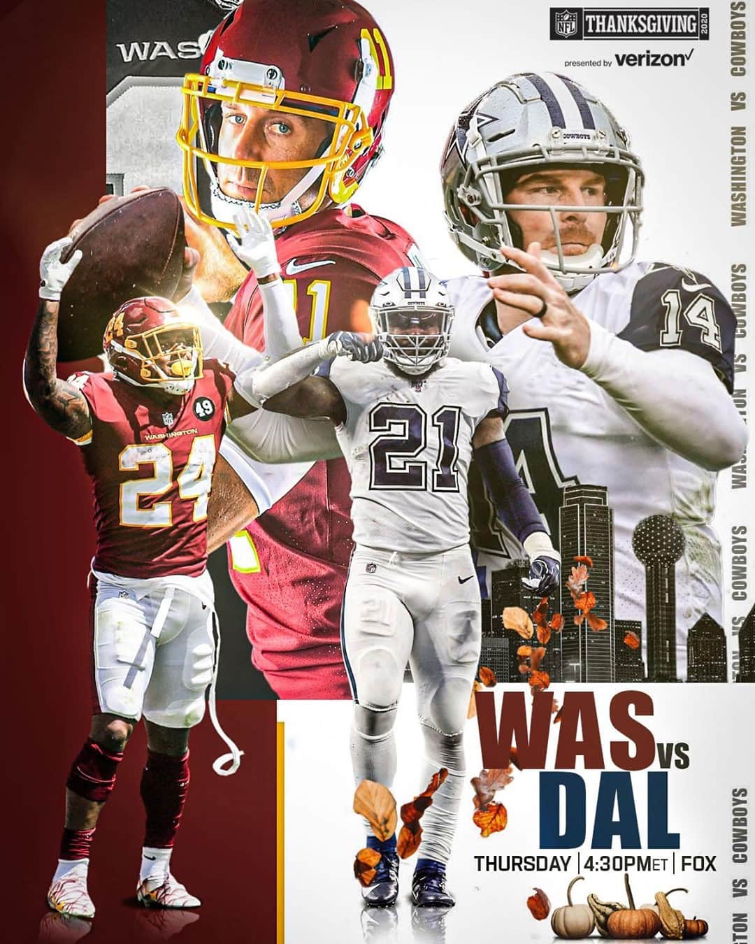 NFLさんのインスタグラム写真 - (NFLInstagram)「A classic rivalry on Turkey Day! ⁣ ⁣ 📺: #WASvsDAL -- Thursday 4:30pm ET on FOX⁣ 📱: NFL app // Yahoo Sports app」11月26日 7時00分 - nfl