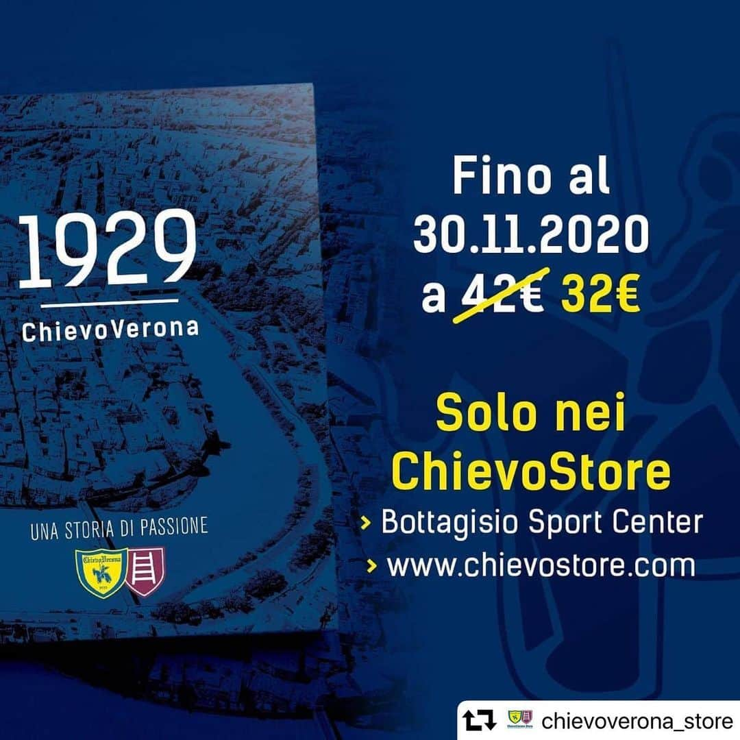 ACキエーヴォ・ヴェローナさんのインスタグラム写真 - (ACキエーヴォ・ヴェローナInstagram)「💣📖 Boom di richieste per «1929 Chievo Verona - Una storia di passione», il libro speciale sulla storia del ChievoVerona, in vendita a un prezzo promozionale fino al 30 novembre!  🎁💫 Non l’hai ancora acquistato?? Affrettati, Santa Lucia sta arrivando! Assicurati un regalo perfetto, fino a lunedì potrai acquistare il libro a un prezzo speciale (32 euro anziché 42 euro, prezzo da listino che sarà applicato dal 1° dicembre)! #chievoverona #chievo #passione #libro #book #promotion #history #gift #tegalo #santalucia」11月25日 22時36分 - acchievoverona