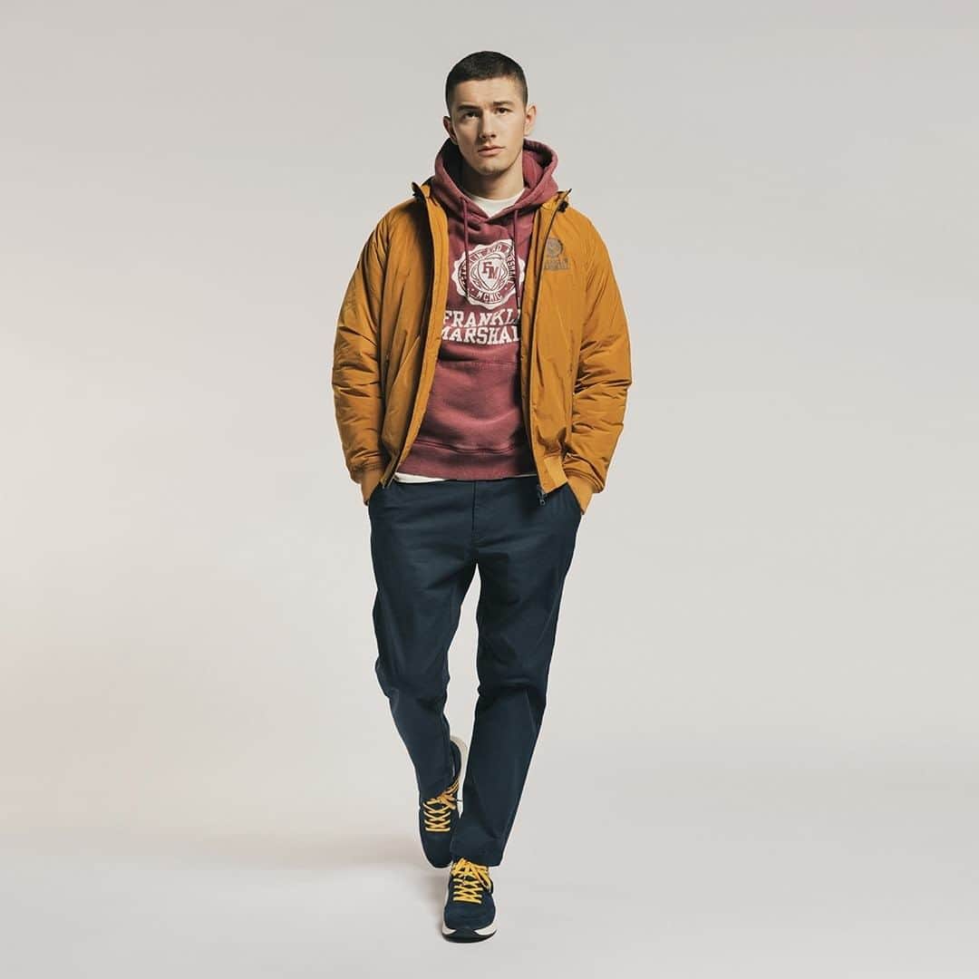 フランクリン&マーシャルのインスタグラム：「FRANKLIN & MARSHALL  FW2020 COLLECTION   Cozy classics with a modern update	  #franklinandmarshall #newcollection #jacket #trousers #sweatshirt」