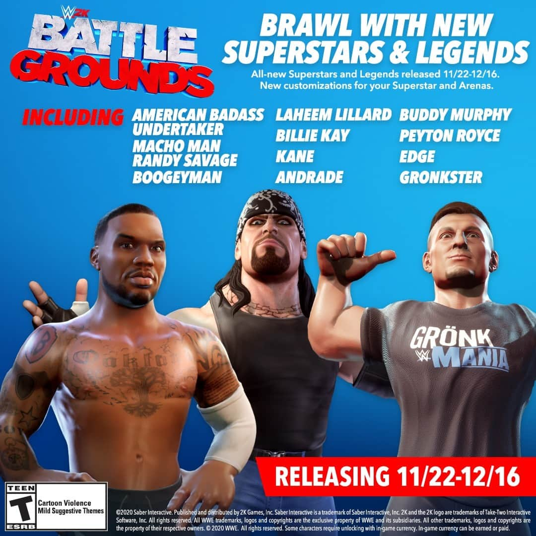 2Kさんのインスタグラム写真 - (2KInstagram)「For those of you asking when the next batch of Superstars and Legends are arriving in #WWE2KBattlegrounds, look no further!」11月26日 0時01分 - 2k