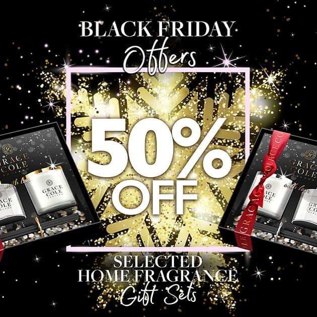 Grace Coleのインスタグラム：「Unmissable Black Friday offers. 🎁🛒🛍 Click link in bio 👇🏻  #blackfriday #blackfriday2020 #blackfridaydeals #blackfridaysale #homedecor #homefragrance #candles #diffusers #discountcode」