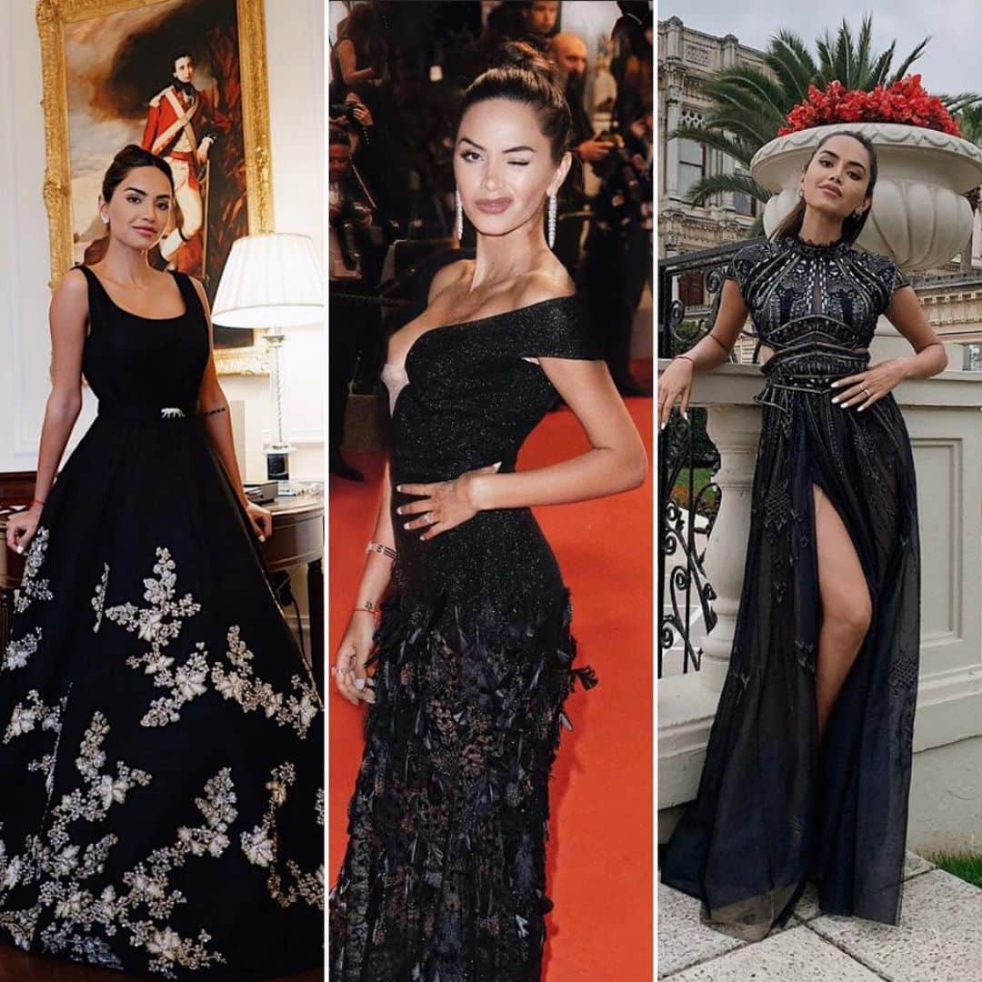 Diipa Büller-Khoslaのインスタグラム：「Black outfit glam! Pick your favourite 1,2 or 3?  - First one is @sabyasachiofficial that I wore to the @bafta, second is @ramikadi that I wore to @festivaldecannes and the third one is @hassidrissofficial that I wore to the @inflowawards 🙌🏽」