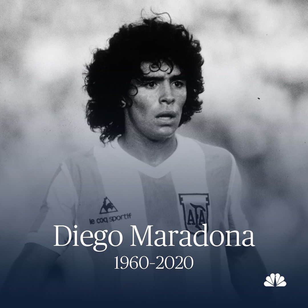 NBC Newsさんのインスタグラム写真 - (NBC NewsInstagram)「BREAKING: Soccer legend Diego Maradona has died at age 60, Argentine Football Association says.」11月26日 1時55分 - nbcnews