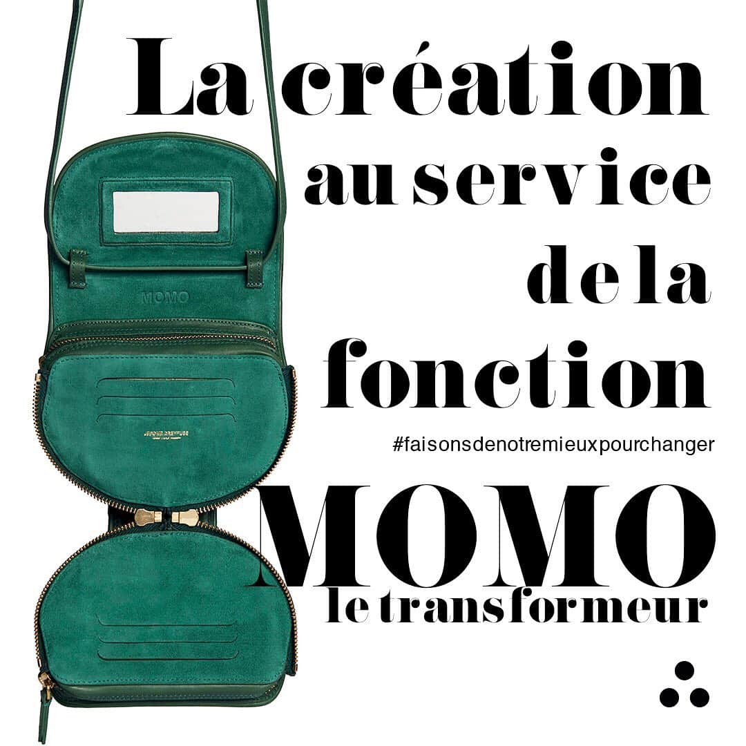 ジェロームドレイフュスのインスタグラム：「Creation in the service of function. The architecture, the design and the work clothes are dedicated to the use we make of them. If we consume too much, we stifle creation, which no longer has time to think about function. Jérôme Dreyfuss bags are beautiful and practical to lighten the daily life of the women who adopt them. It's a start #letsdobettertochange . . Art Direction @carolinnerennequin Photo @pierr_antoine #jeromedreyfuss #greenweek #greendays #noblackfriday」