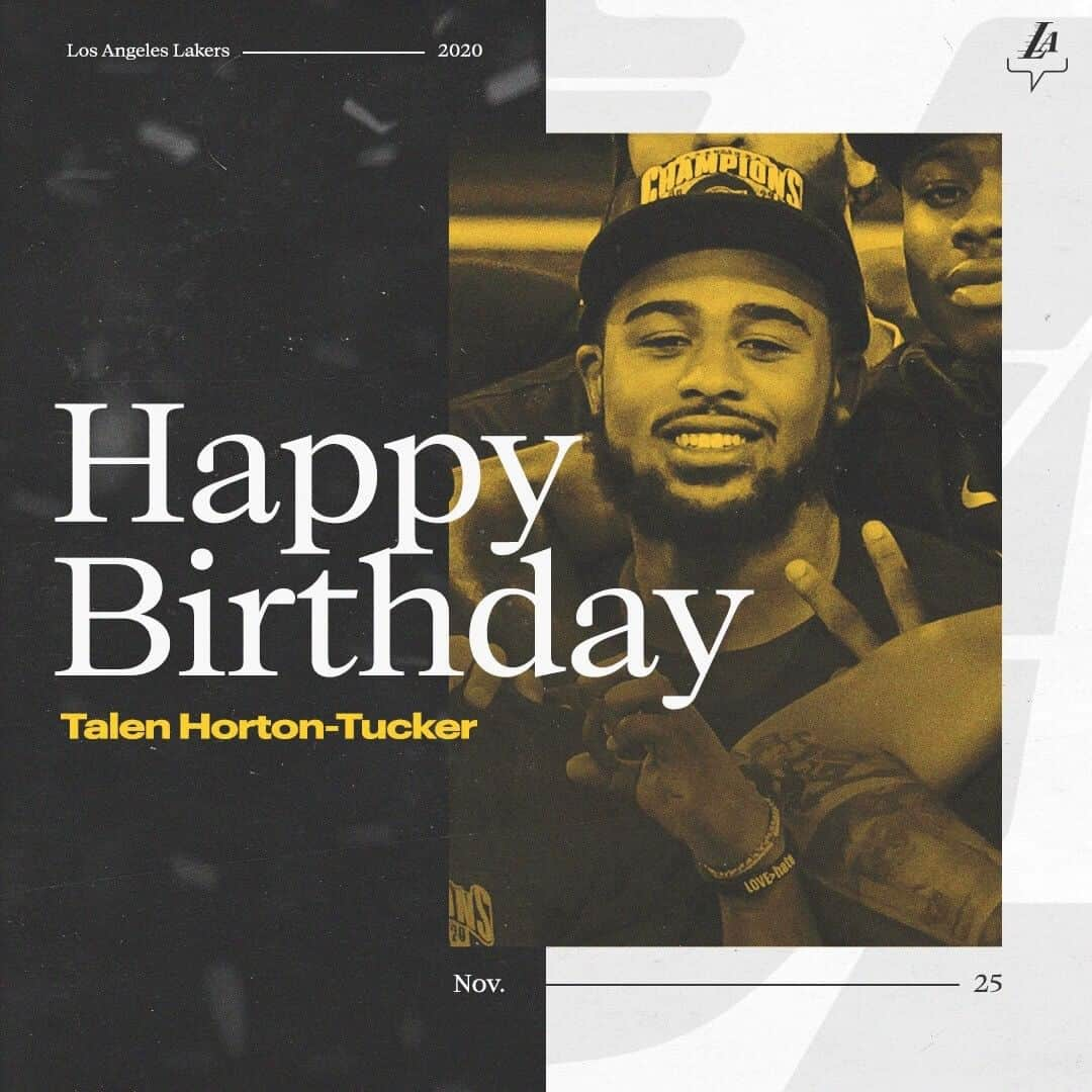 Los Angeles Lakersさんのインスタグラム写真 - (Los Angeles LakersInstagram)「He’s the youngest American player to win an NBA Championship. Happy 2️⃣0️⃣th birthday, @5talen.」11月26日 2時31分 - lakers