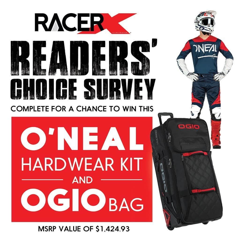 Racer X Onlineさんのインスタグラム写真 - (Racer X OnlineInstagram)「Too much swag up for grabs to not do this survey 👀 Link in bio 👉 @RacerXOnline」11月26日 2時44分 - racerxonline