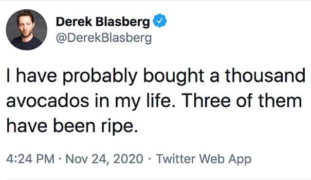 デレク・ブラスバーグさんのインスタグラム写真 - (デレク・ブラスバーグInstagram)「WHAT THE QUAC? 🤷🏻‍♂️🥑」11月26日 3時01分 - derekblasberg