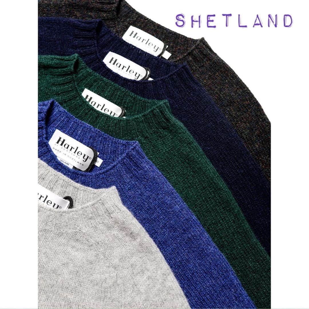 ブルックリン テーラーズのインスタグラム：「Classic winter staples from Scotland, @harleyofscotland shetland sweaters.  #cozysweater #scottishknitwear #harleyofscotland」