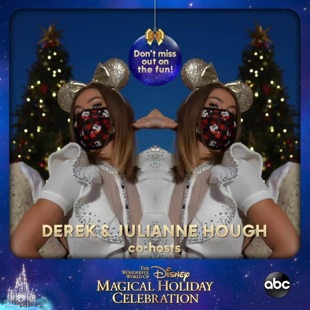 アメリカン・ブロードキャスティング・カンパニーのインスタグラム：「It’s a magical performance you’re not going to want to miss! @derekhough and @juleshough are dancing and singing to a medley of holiday classics as they open #DisneyHolidayCelebration tomorrow at 9|8c on ABC.」