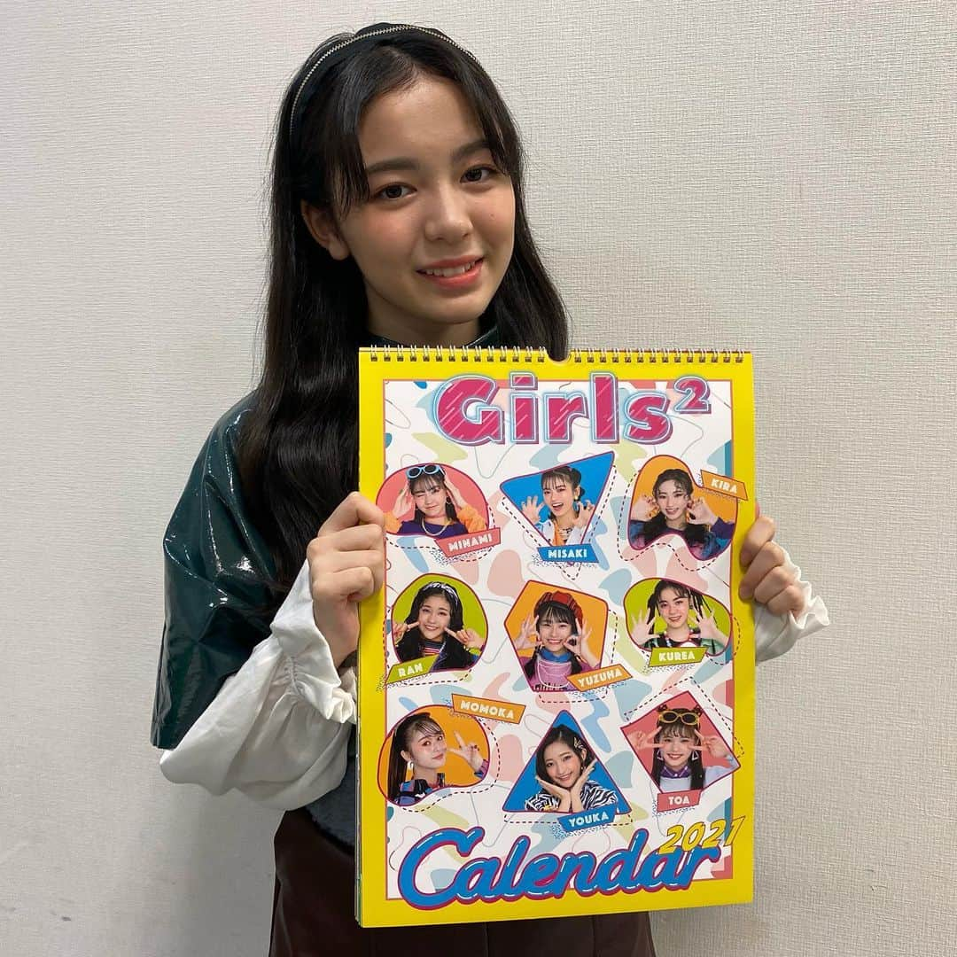 Girls²さんのインスタグラム写真 - (Girls²Instagram)「♡♡♡﻿ ﻿ 2021年カレンダーは﻿ もうチェックしてくれましたか？🌈✨﻿ ﻿ 80's POPで可愛い仕上がりになりました❤️﻿ 中身はもっと…🤭🤭🤭﻿ ﻿ ご予約はGirls² オフィシャルグッズストアまで﻿ https://www.sonymusicshop.jp/m/sear/groupShw.php?site=S&ima=4312&cd=G001097&c1=G﻿ ﻿ #Girls2 #ガールズガールズ #大事なモノ﻿ #おはスタ #おはガール﻿ #ファントミラージュ #ファントミ﻿ #ラブパトリーナ #ラブパト﻿ #小田柚葉  #隅谷百花 #鶴屋美咲 #小川桜花 #増田來亜﻿ #菱田未渚美 #山口綺羅 #原田都愛 #石井蘭﻿ #渡辺未優 #山口莉愛 #山下結衣 #杉浦優來」11月26日 16時59分 - girls2_official