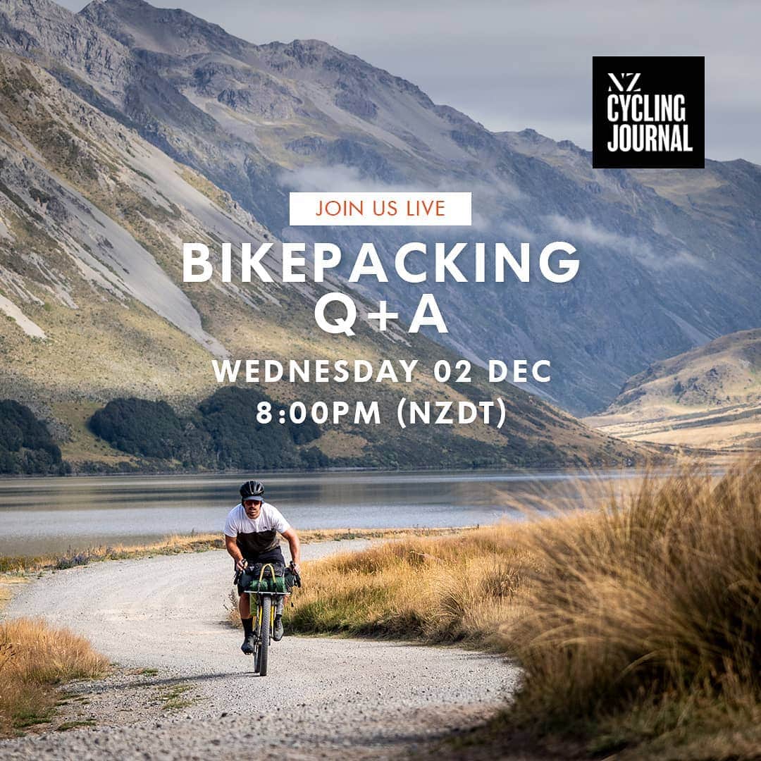 のインスタグラム：「We’re excited to host a live Q + A session with Liam from the New Zealand Cycling Journal on all things bikepacking! Join us next Wed, 02 December at 8pm NZDT. What aspect of bikepacking do you want to know more about? Let us know in the comments below and Liam will address them in the session. Looking forward to seeing you there! . . Want to get into bikepacking but don’t know where to start? Check out our Bikepacking Gear Guides on the blog. Part 1, is all about the bikes, Part 2 covers the kit/apparel and Part 3, the camping equipment (link in bio) @nzcyclingjournal . . . #bikepacking #cyclinglife #adventurebybike #bikeadventure #biketrail #biketravel #rainbowroad」