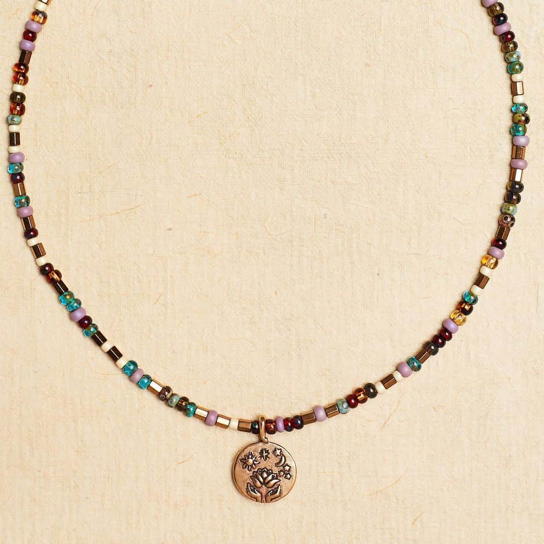 キャサリン ミッシェルさんのインスタグラム写真 - (キャサリン ミッシェルInstagram)「The Patti Necklace. The “Life” bronze amulet has the words “ My Life, My Responsibility “ on the back. Vintage gold finish hematite with Japanese mosaic beads. Available @alterdhome , @retourdevoyage , @irinakha_luxury_fashion and on our website #weareone #jewelryasmedecinecm #artisan #artist #design #love #necklace #bronze #protection #inspire #responsibility #present #regalo #cadeau #precious」11月26日 8時54分 - catherinemichiels