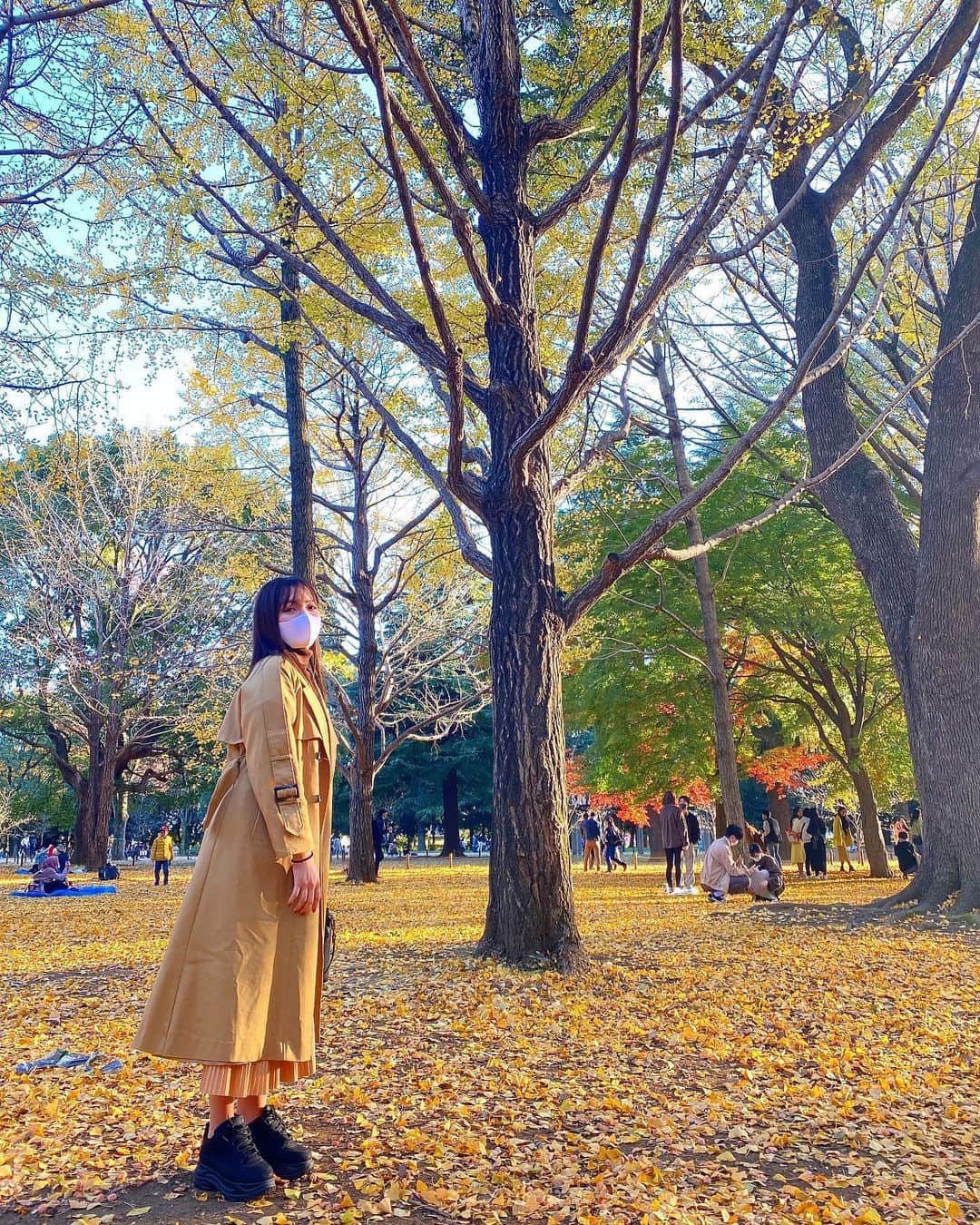 樋浦結花さんのインスタグラム写真 - (樋浦結花Instagram)「・ 🍁🌾🍂  アウターがイチョウの葉っぱと同じ色☺️🍂🍂  #紅葉 #イチョウ並木 #行ってきます #行ってらっしゃい」11月26日 9時52分 - hiura_yuika