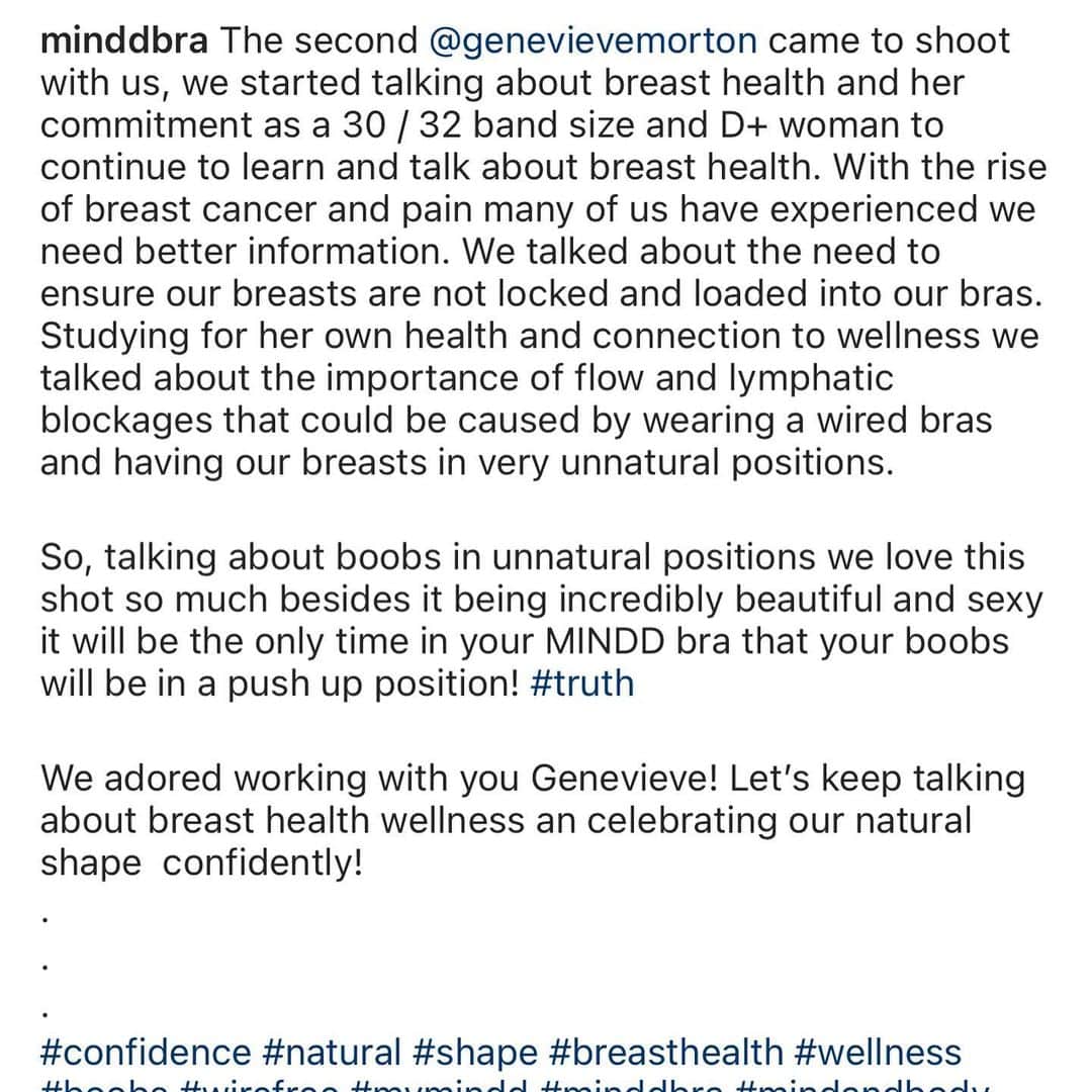 ジェネビーブ・モートンさんのインスタグラム写真 - (ジェネビーブ・モートンInstagram)「Brand new @minddbra campaign! I had the opportunity to work with a brand that is going above and beyond to cater to woman with figures like mine. Breast health is extremely important and often overlooked. Finding a bra that 1) fits well around the rib cage, 2) gives me the support I want, and 3) is also comfortable.... #tripplethreat」11月26日 10時38分 - genevievemorton