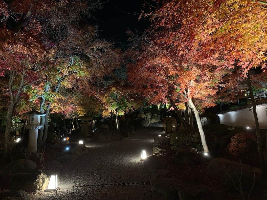 忍成修吾のインスタグラム：「紅葉part2🍁 可愛らしいお地蔵様が沢山いらっしゃるお庭での紅葉狩りもまた綺麗でした😁  人数制限のおかげもあってか、静かで穏やかな時間でした。」