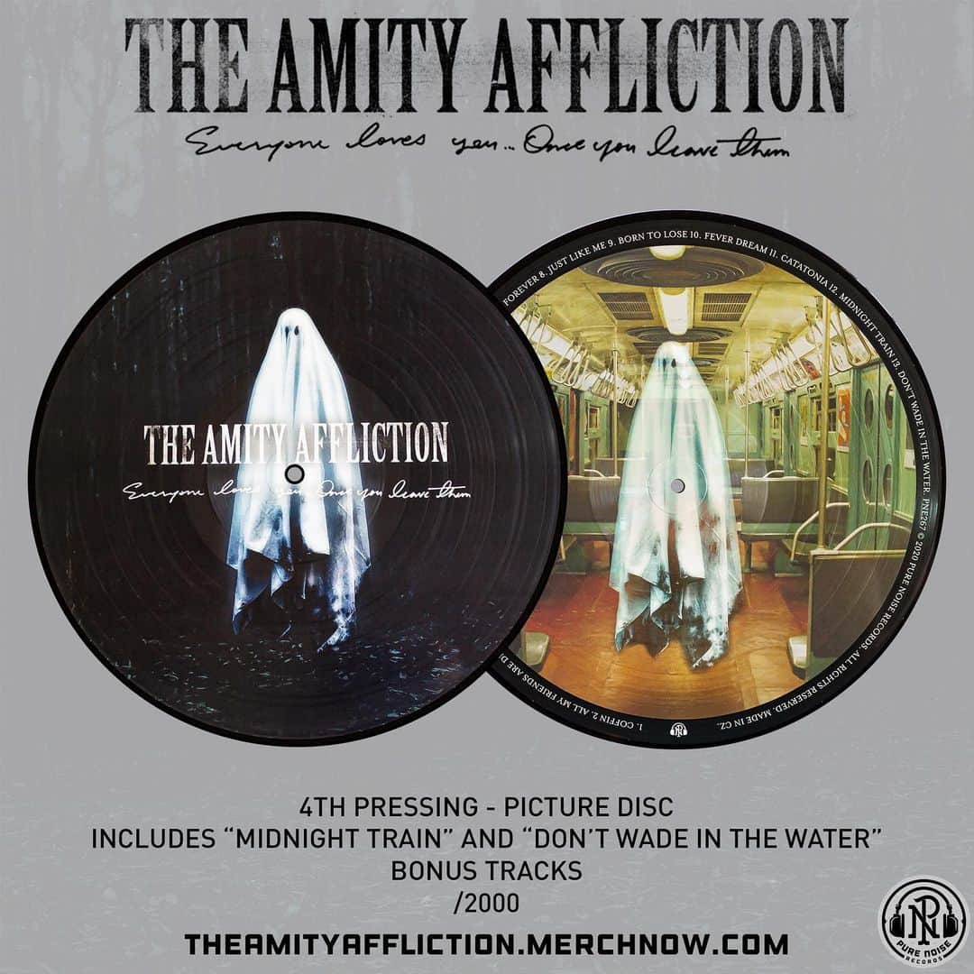 The Amity Afflictionさんのインスタグラム写真 - (The Amity AfflictionInstagram)「‘ Everyone Loves You...Once You Leave Them ‘ limited picture disc vinyl, including the two b sides is available now! Get one while they last. smarturl.it/amity」11月26日 12時19分 - theamityaffliction