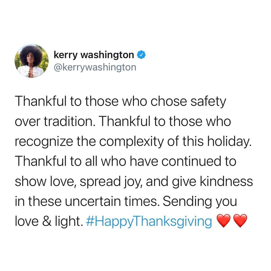ケリー・ワシントンさんのインスタグラム写真 - (ケリー・ワシントンInstagram)「Happy #Thanksgiving 🙏🏾❤️」11月27日 1時01分 - kerrywashington