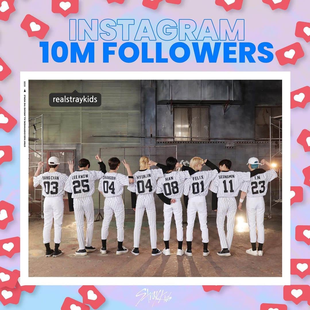 JYPエンターテインメントのインスタグラム：「Stray Kids(스트레이 키즈) Official Instagram ⭐10M FOLLOWERS⭐  앞으로도 함께해요, STAY❣ Stay with us, STAY❣  https://www.instagram.com/realstraykids/  #StrayKids #스트레이키즈 #YouMakeStrayKidsStay #RealStrayKids10M」