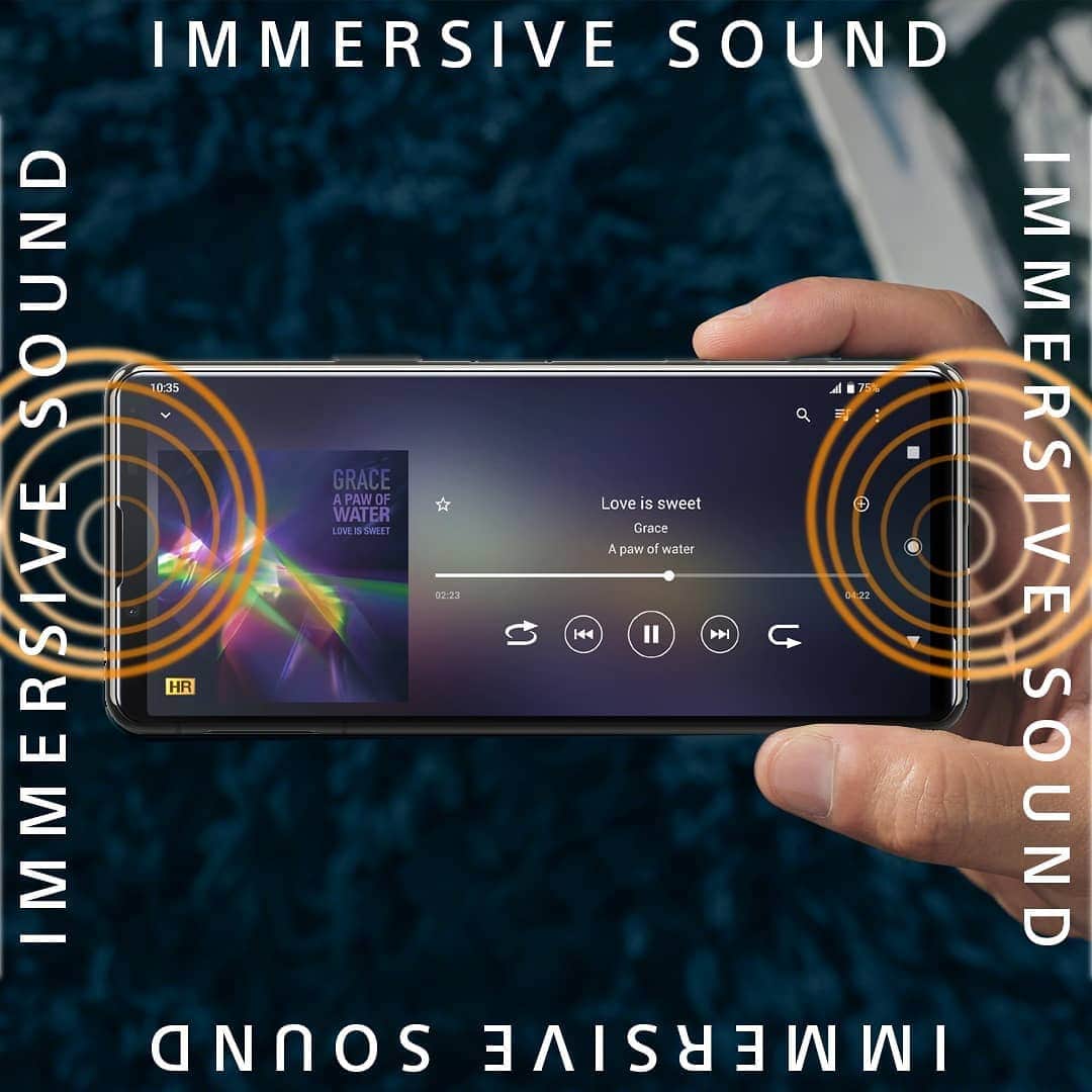 Sony Mobileさんのインスタグラム写真 - (Sony MobileInstagram)「Set your music free with the front-facing speakers of Xperia 5 II for an immersive audio experience.  #Xperia5II #Xperia #Sony #SonyXperia #Audio #Audiophile #MusicLovers」11月26日 18時06分 - sonyxperia