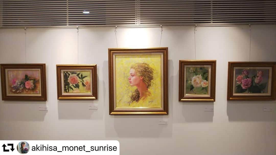 古賀陽子のインスタグラム：「#repost @akihisa_monet_sunrise ・・・ 本日から展示しきれなかった数点を展示替えされるそうです❗️ どのような展示になるのか楽しみです😆  既に見た方も都合つけば是非❗️  古賀陽子 個展 ～Nymphの世界～  FLORE Artist Gallery  兵庫県神戸市中央区山本通1-7-9 ブーミン北野1階  11月20日～12月1日(水曜定休) 11時～19時(最終日17時)  #古賀陽子 #yokokoga  #画家 #painter  #ニンフ #nymph #人物画 #portrait  #静物画 #stilllife #油絵 #oilpaint  #神戸北野 #kobe  #個展 #exhibition  #アート #art  #アート好き #アート好きな人と繋がりたい  #美術館 #museum  #gallery #floreartistgallery」