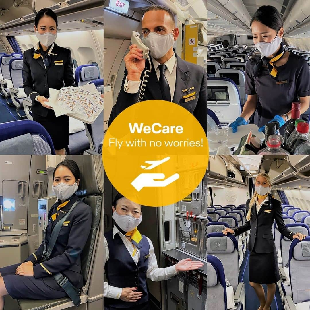 ルフトハンザさんのインスタグラム写真 - (ルフトハンザInstagram)「Our hygiene measures on board serve to protect everyone and are taken into account at all times. Our crew is already looking forward to meeting you again above the clouds! #Lufthansa」11月26日 20時00分 - lufthansa